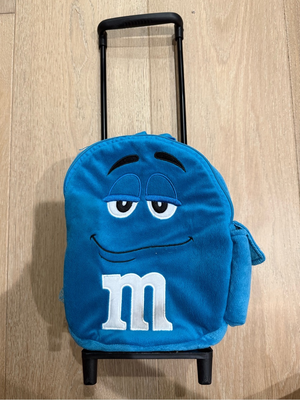 M&M's Blue Plush Mini Rolling Backpack